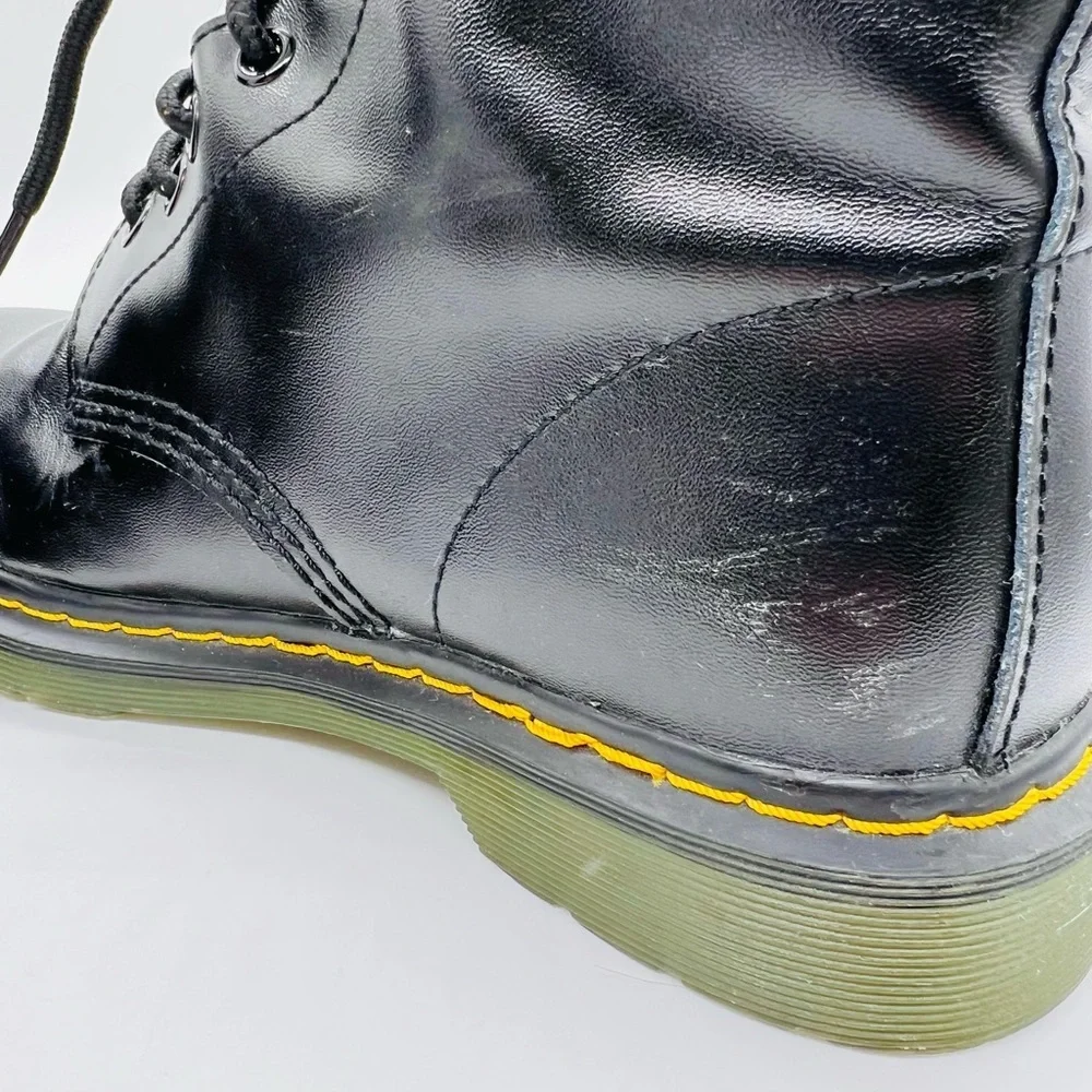 DR MARTENS KIDS BLACK LEATHER BOOTS SIZE 1.5
